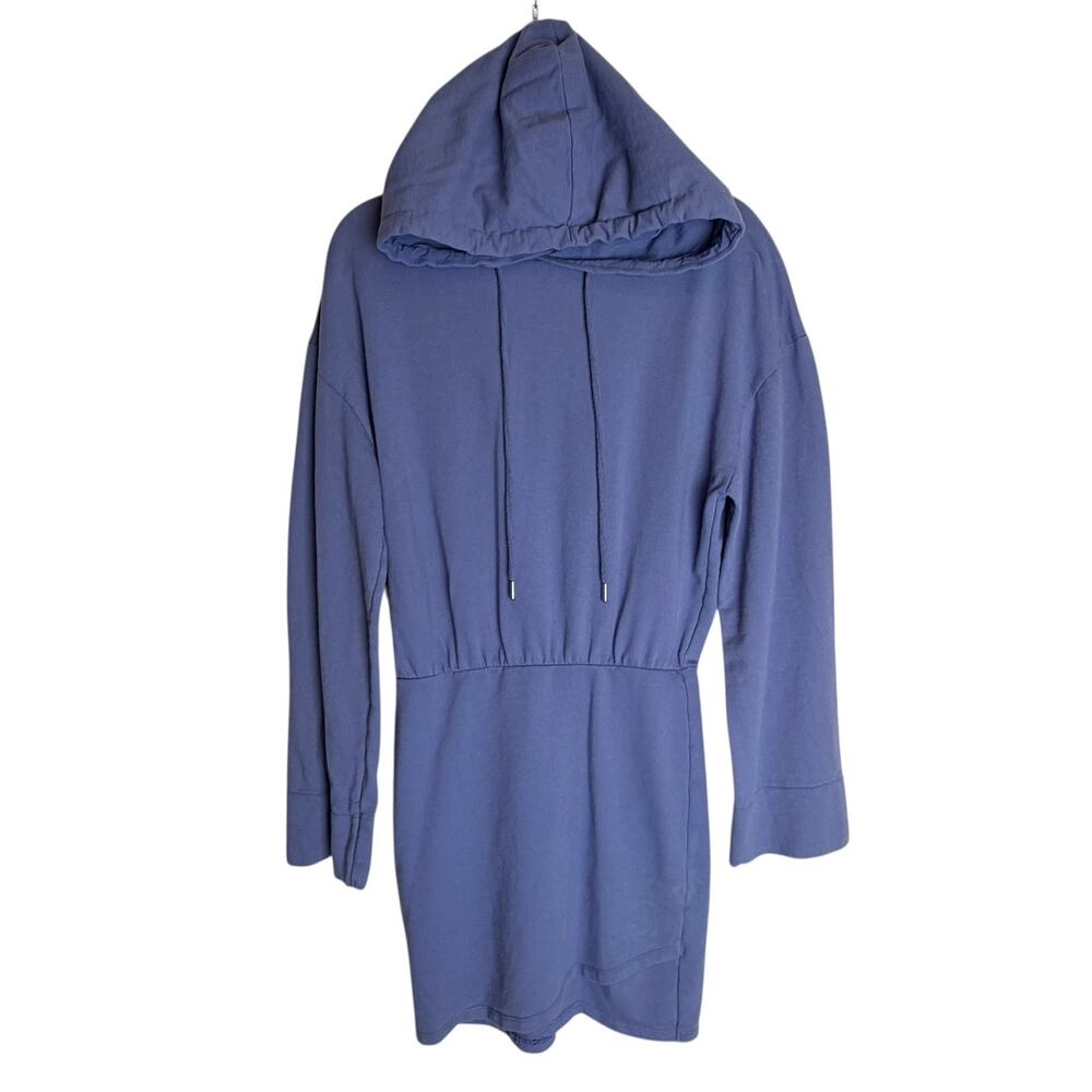 ASOS DESIGN Oversized Hoodie Sweat Dress with Bodycon Skirt - Size 4 - Blue